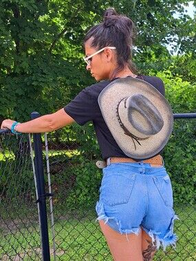 Hard Leather Style Cowbow Hat